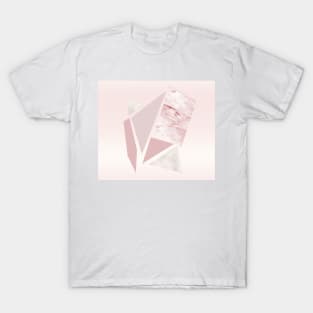 Abstract rough cut stones - rose gold strawberry fields T-Shirt